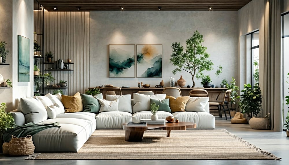 Stylish living room featuring Canoazelite home decor items