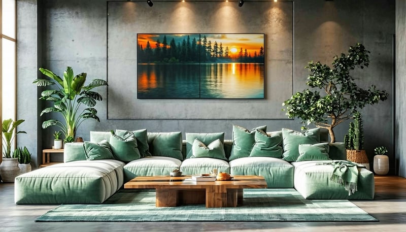 Modern living room decorated with Canoazelite home decor items