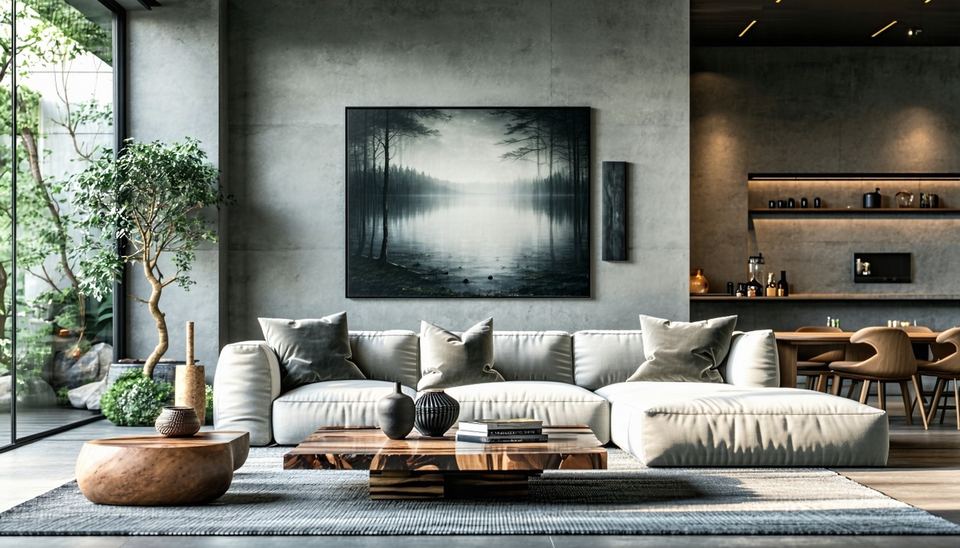 Modern living room featuring Canoazelite decor items